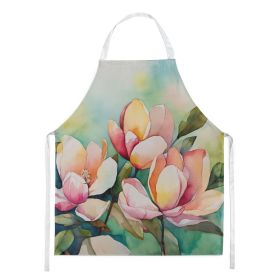 Mississippi Magnolia in Watercolor Apron Cooking Kitchen Server Baking Crafts Gardening for Adult Women Men, Unisex, Large, Multicolor (default: default)