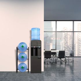 3 Tier Water Jug Rack Detachable 5 Gallon Water Bottle Storage Stand Heavy Duty Organizer Shelf for Home Office Kitchen Garage Space Saving Metal (Color: Black)