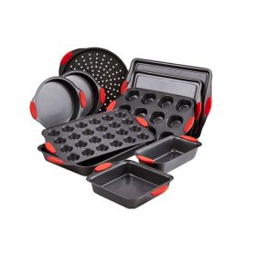 Kitchen Supplies Nonstick Bakeware Set with Handle (Color: Black, Type: Bakeware)